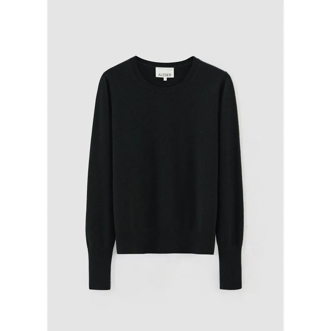 Aleger Cashmere Classic Crew Neck 407 - Black