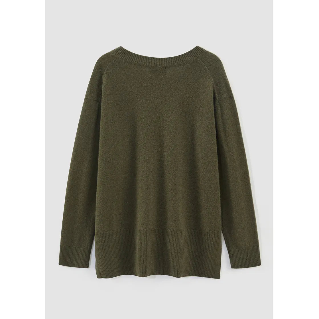 ALEGER Cashmere Gorgeous V Neck Knit 494 - Olive