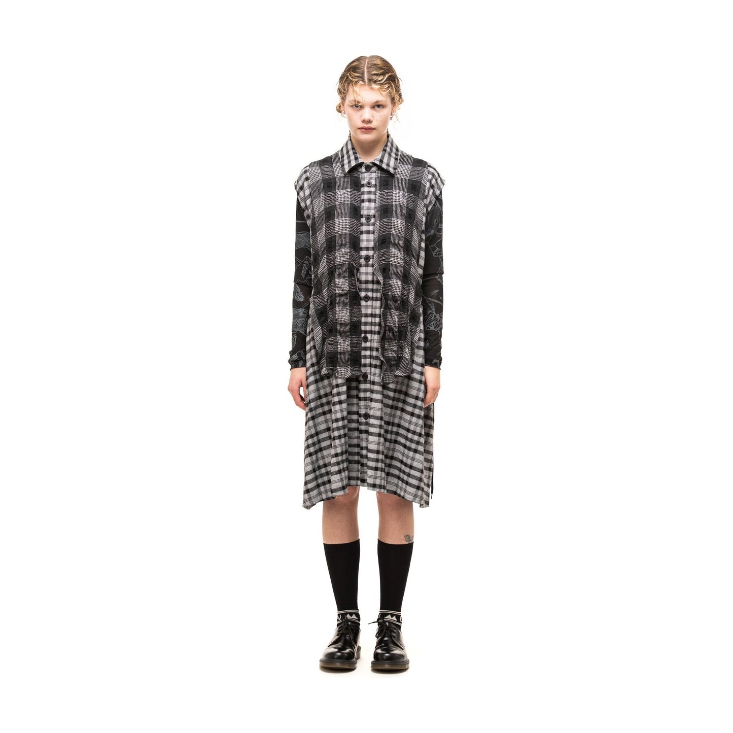 Nom*D Check It Out Shirt Dress - Black