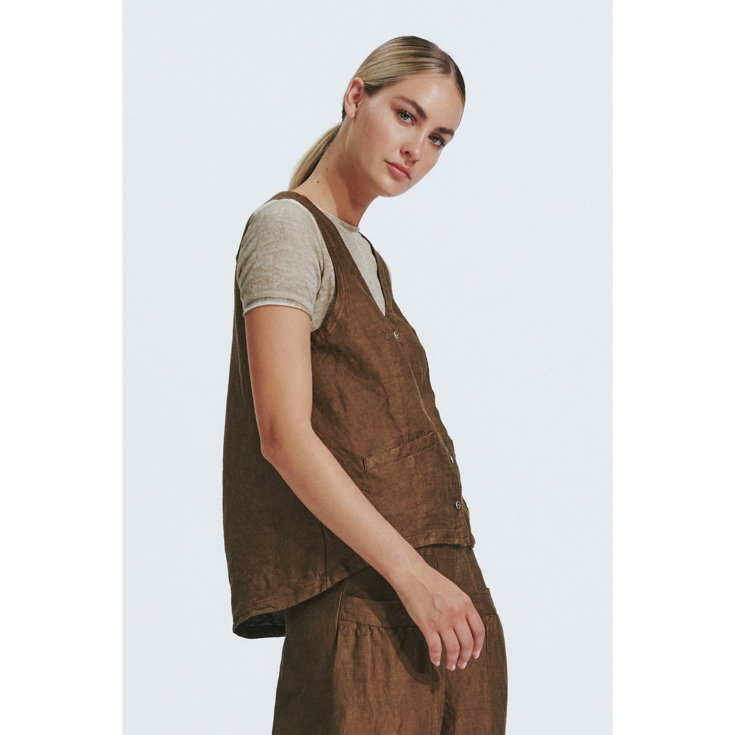 Transit Linen/Cotton Gilet B113