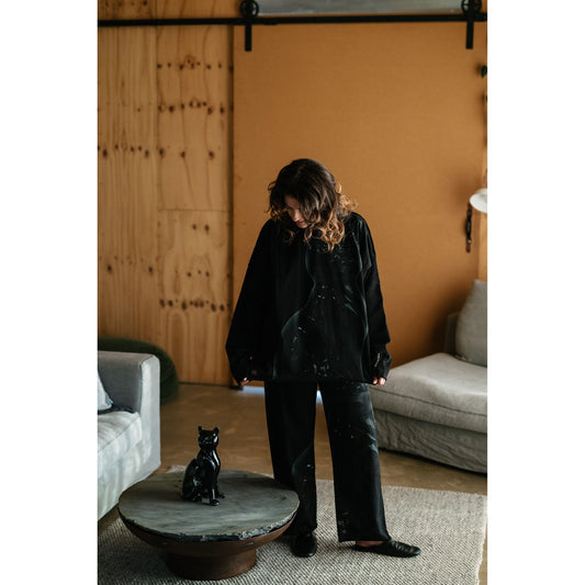 Circular By Maud Alice Dainty Gauge Pant - The Black Cat