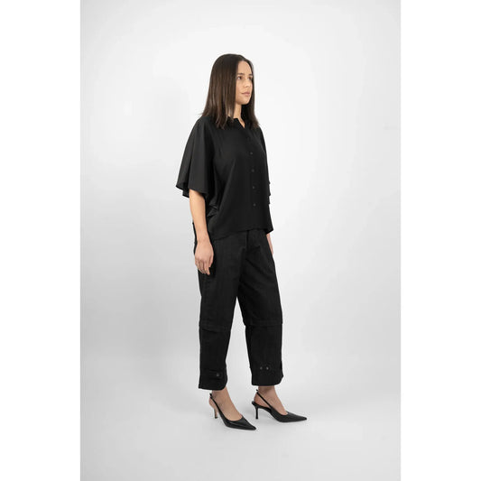 M.A Dainty Florrie Silk Top - Black