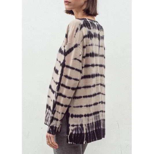 ALEGER Longline Dye Slouch Crew Jumper N.184D - Shell Lead