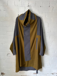 Moyuru Coat 616 - Khaki/Grey