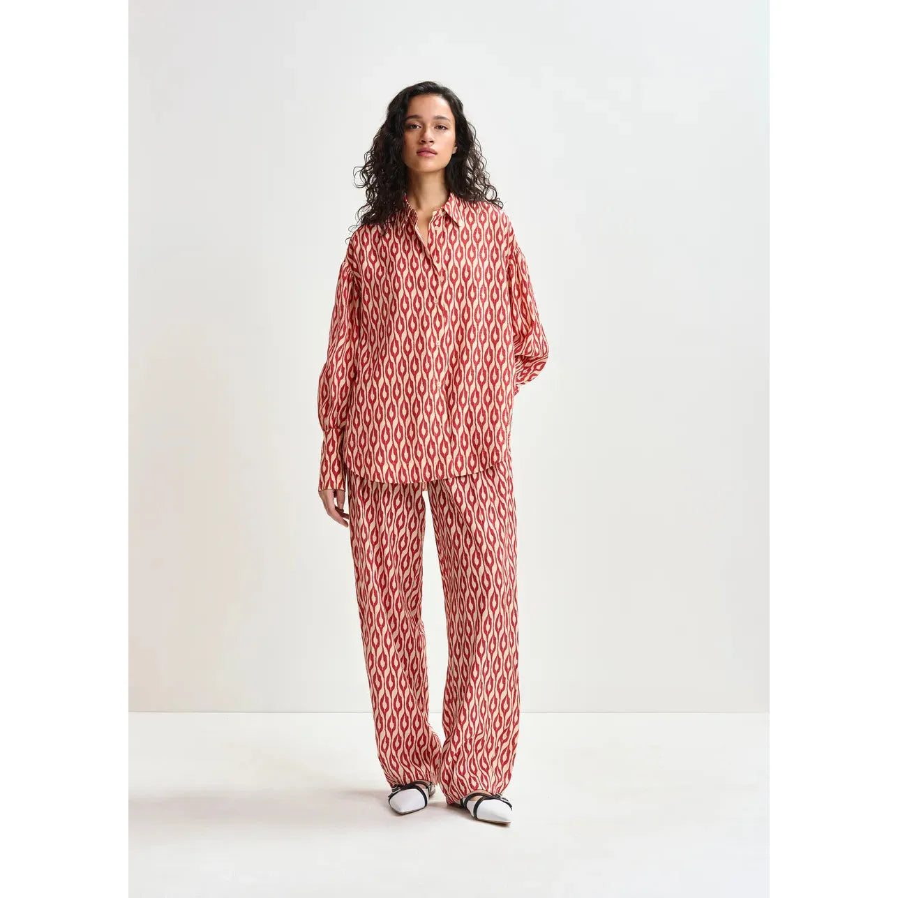 Essentiel Antwerp Ihedford Printed Shirt - Red Opal