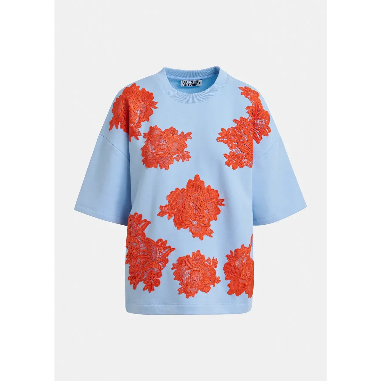 Essentiel Antwerp Jista Sweatshirt - Light Blue/Orange