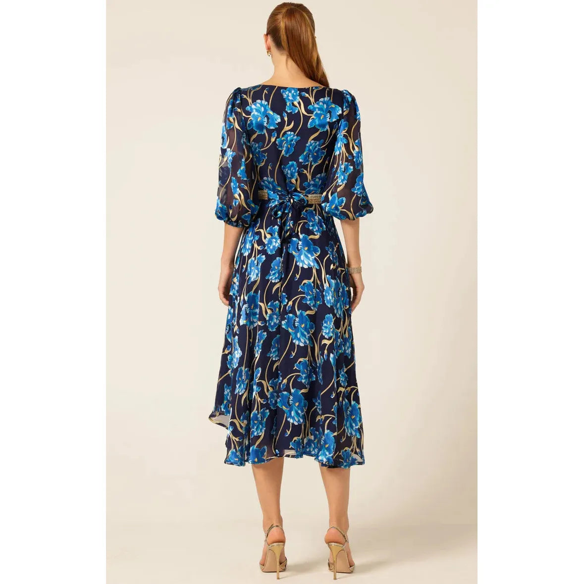 Sacha Drake Linee Wrap Midi Dress - Blue Iris