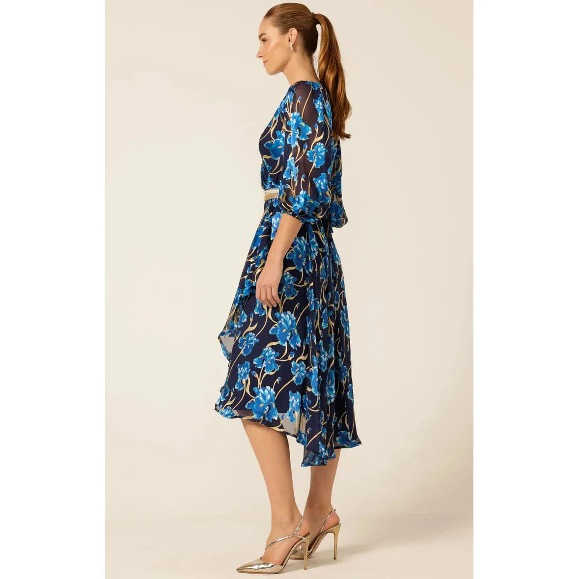 Sacha Drake Linee Wrap Midi Dress - Blue Iris