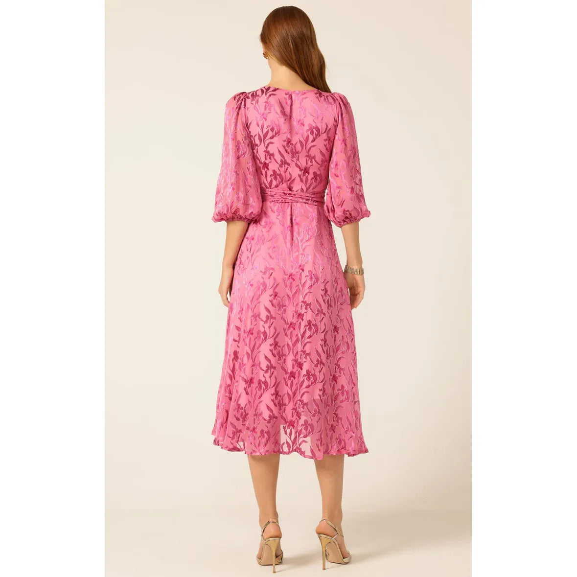 Sacha Drake Sherbet Breeze Midi Wrap Dress - Magenta Botanical