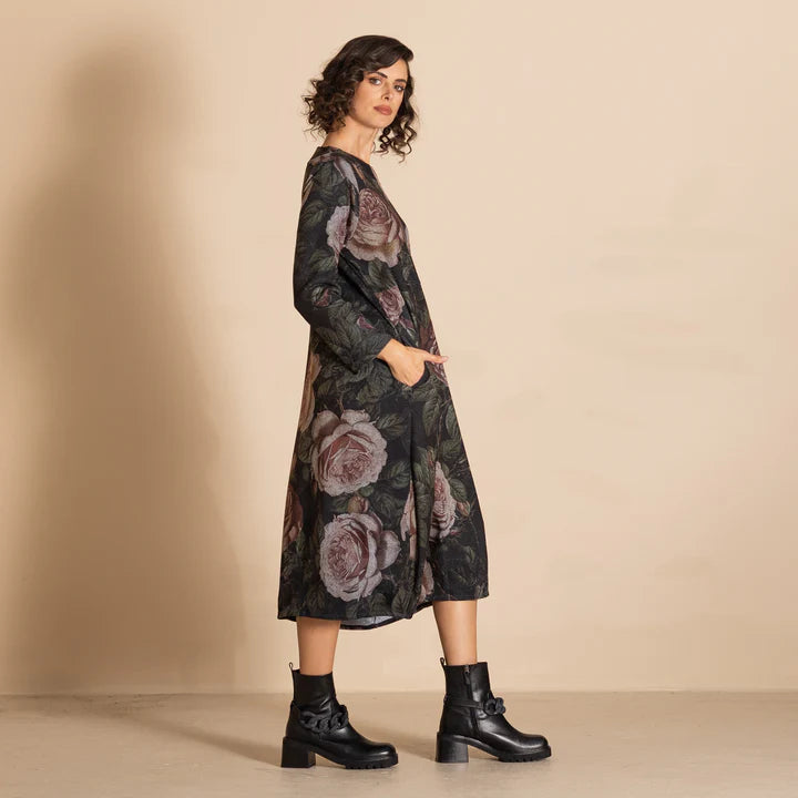 Megan Salmon Knit Easy Romance Dress - Old Roses