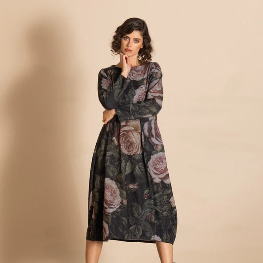 Megan Salmon Knit Easy Romance Dress - Old Roses