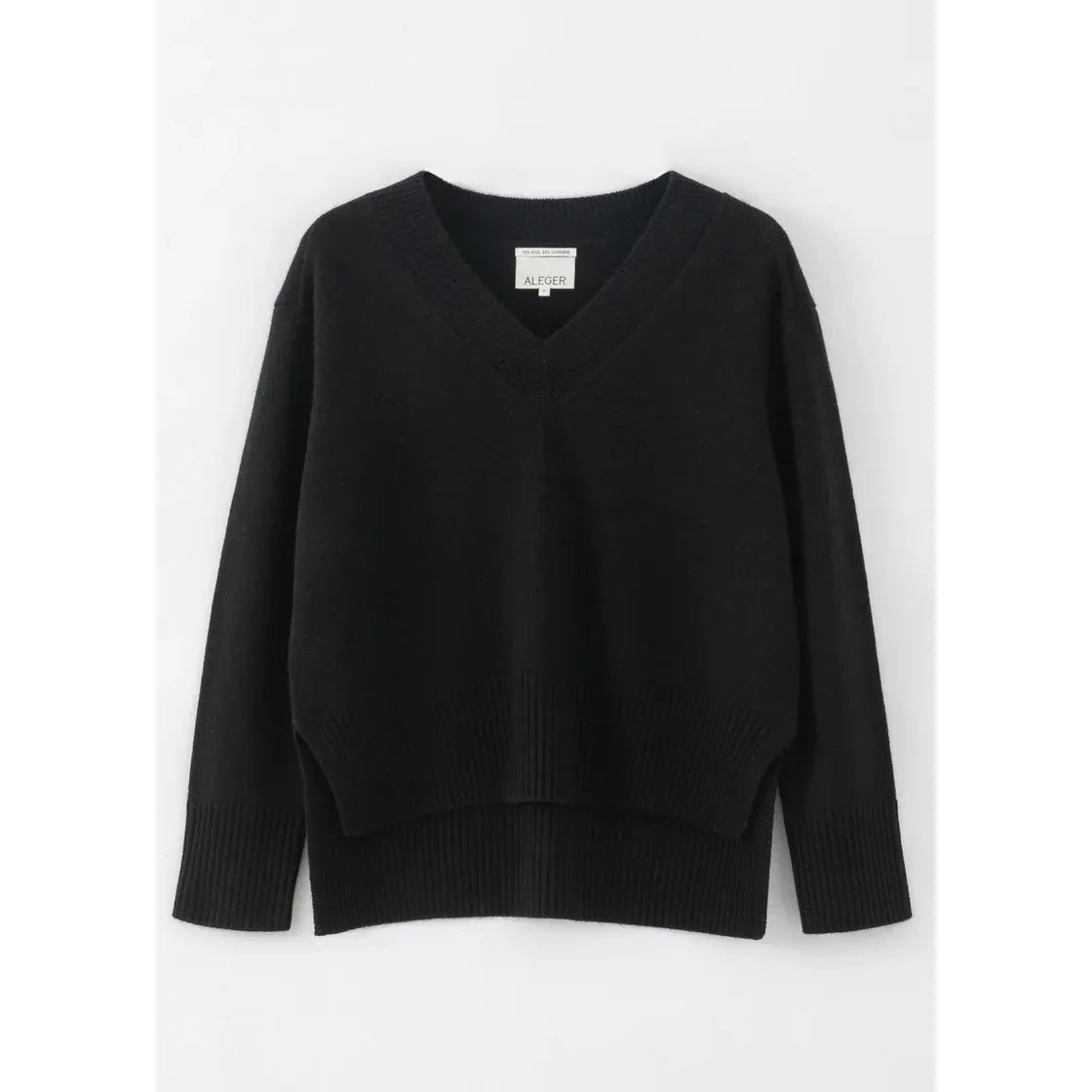 ALEGER Oversized V Neck Jumper 136 - Black