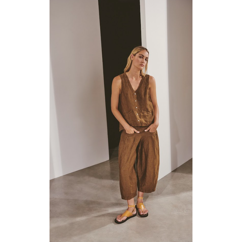 Transit Linen/Cotton Gilet B113