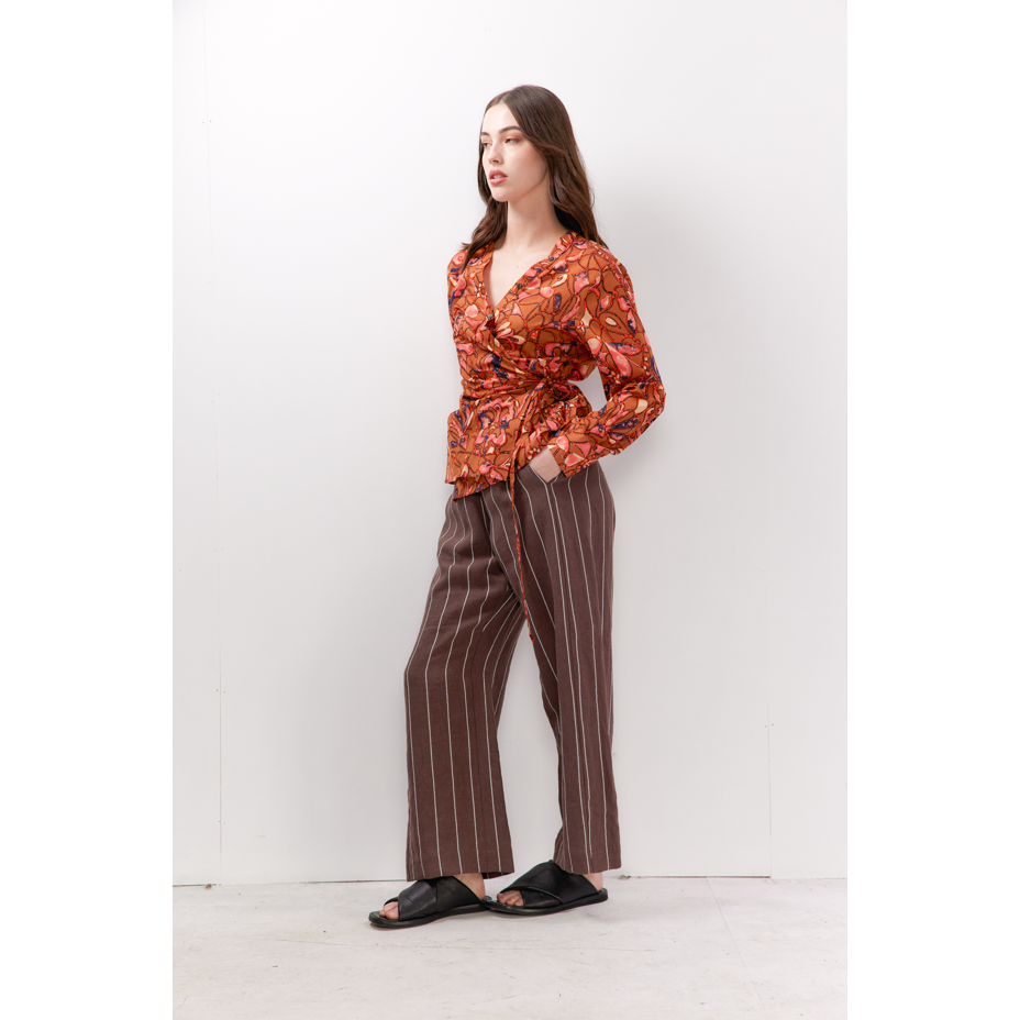 Vale and Ward Connor Pant - Mocha Stripe