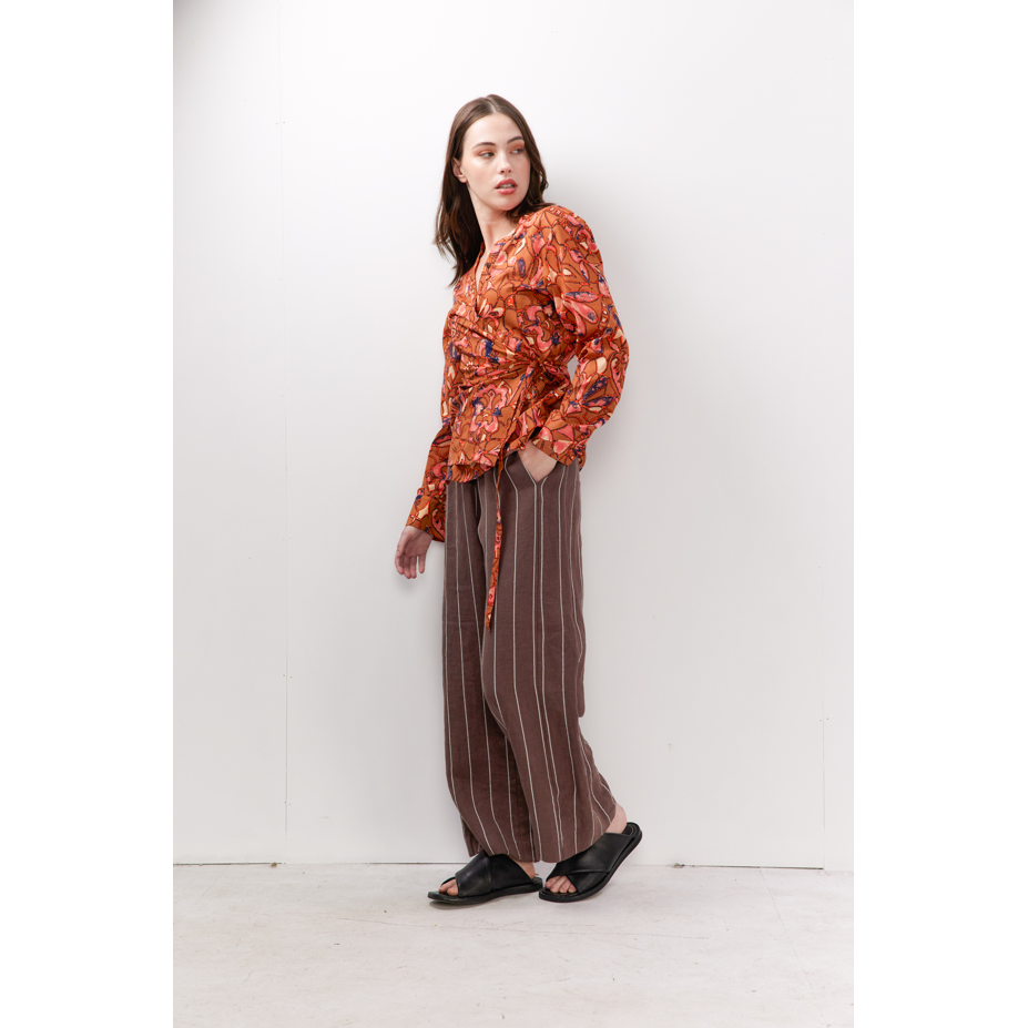 Vale and Ward Connor Pant - Mocha Stripe