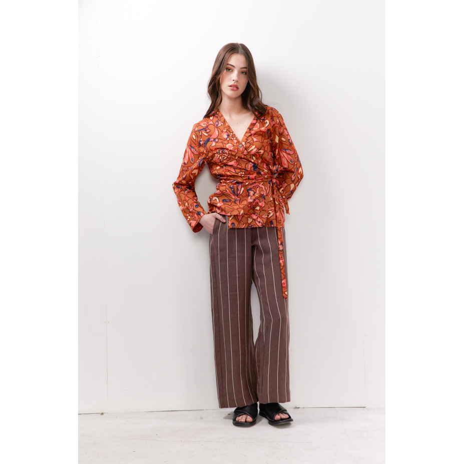 Vale and Ward Connor Pant - Mocha Stripe