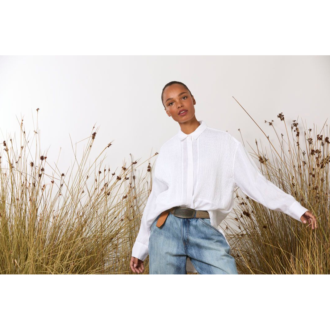 M.A Dainty Bobby Pin Shirt - White