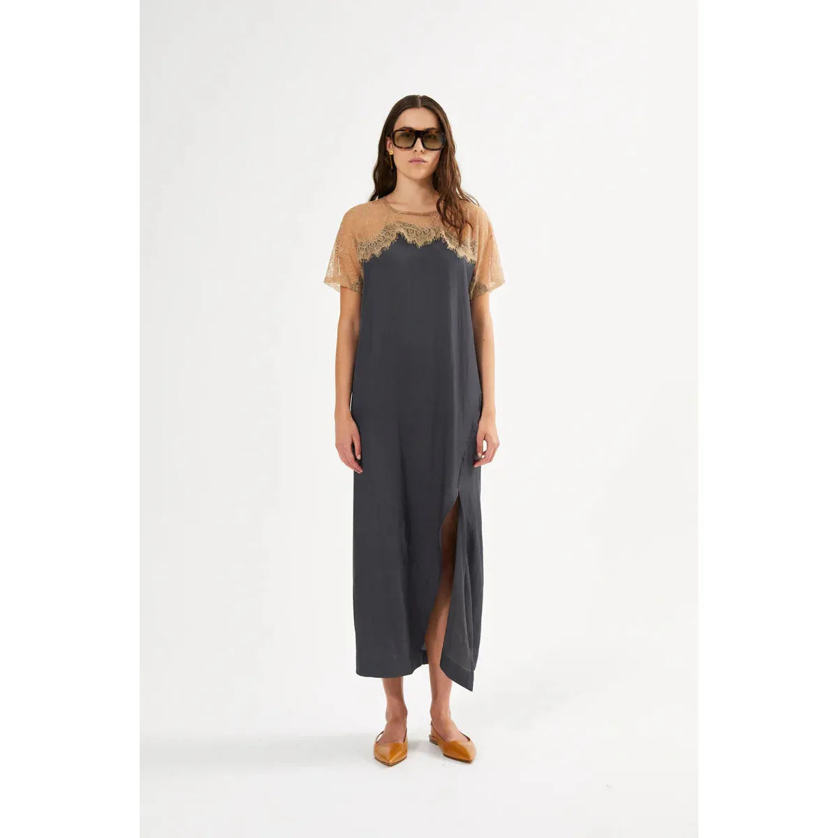Rabens Saloner Botilla Dress - Dark Shadow Combo