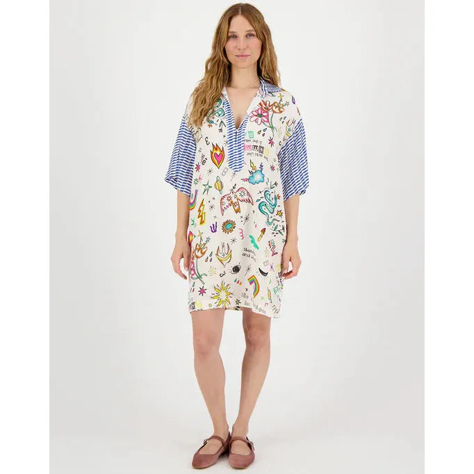 Me 369 Nancy Placket Mini Dress - Enlightenment