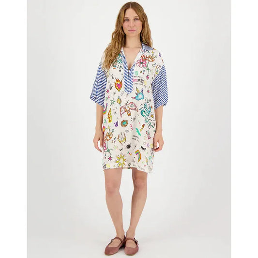 Me 369 Nancy Placket Mini Dress - Enlightenment