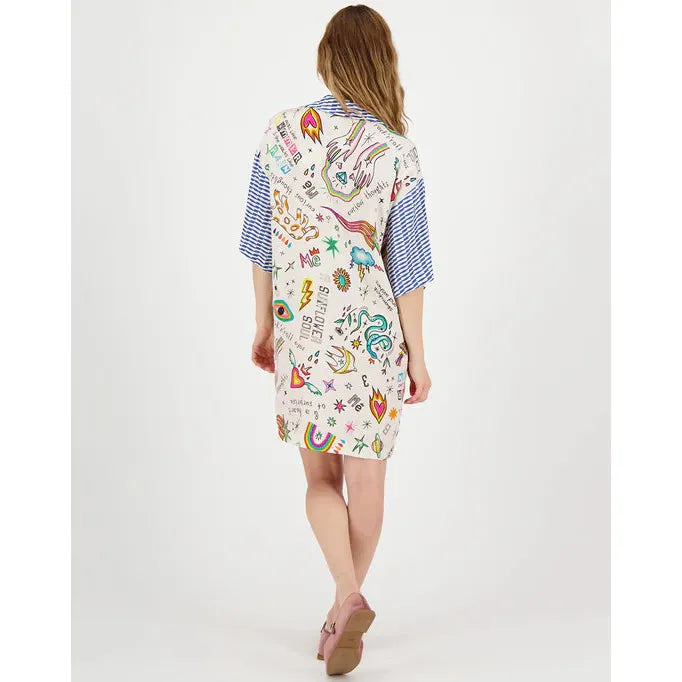 Me 369 Nancy Placket Mini Dress - Enlightenment