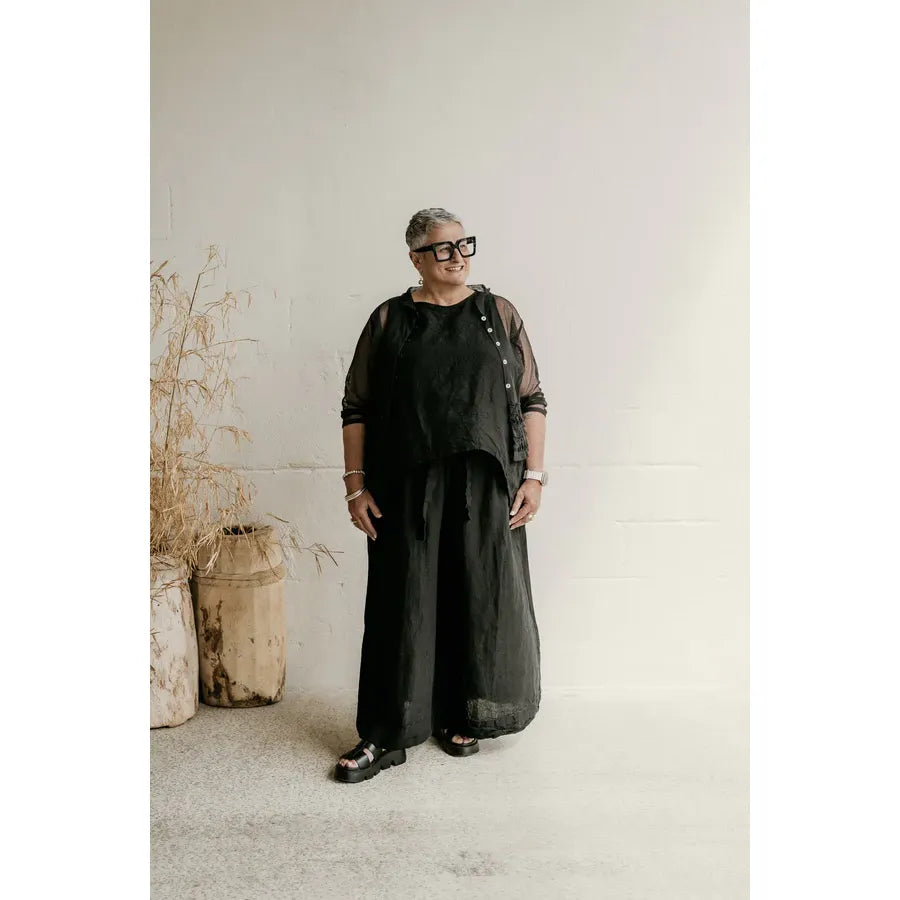 Meg By Design Harriet Linen Trousers - Black