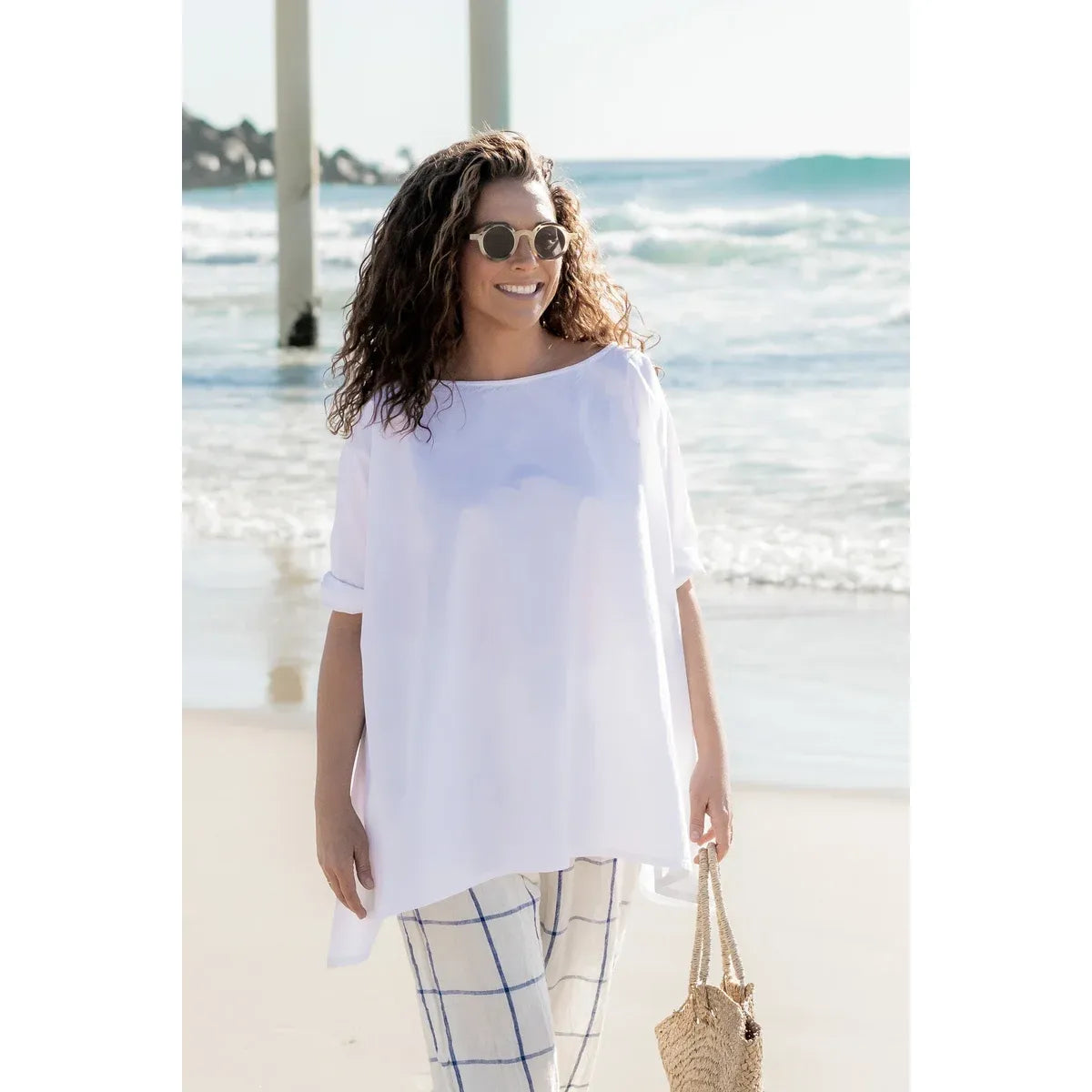 Meg By Design Manon Cotton Top - White