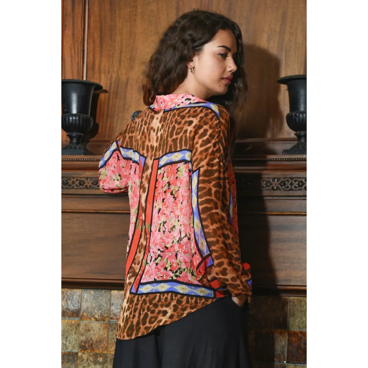 Curate A Fresh Take Blouse - Leopard Rose