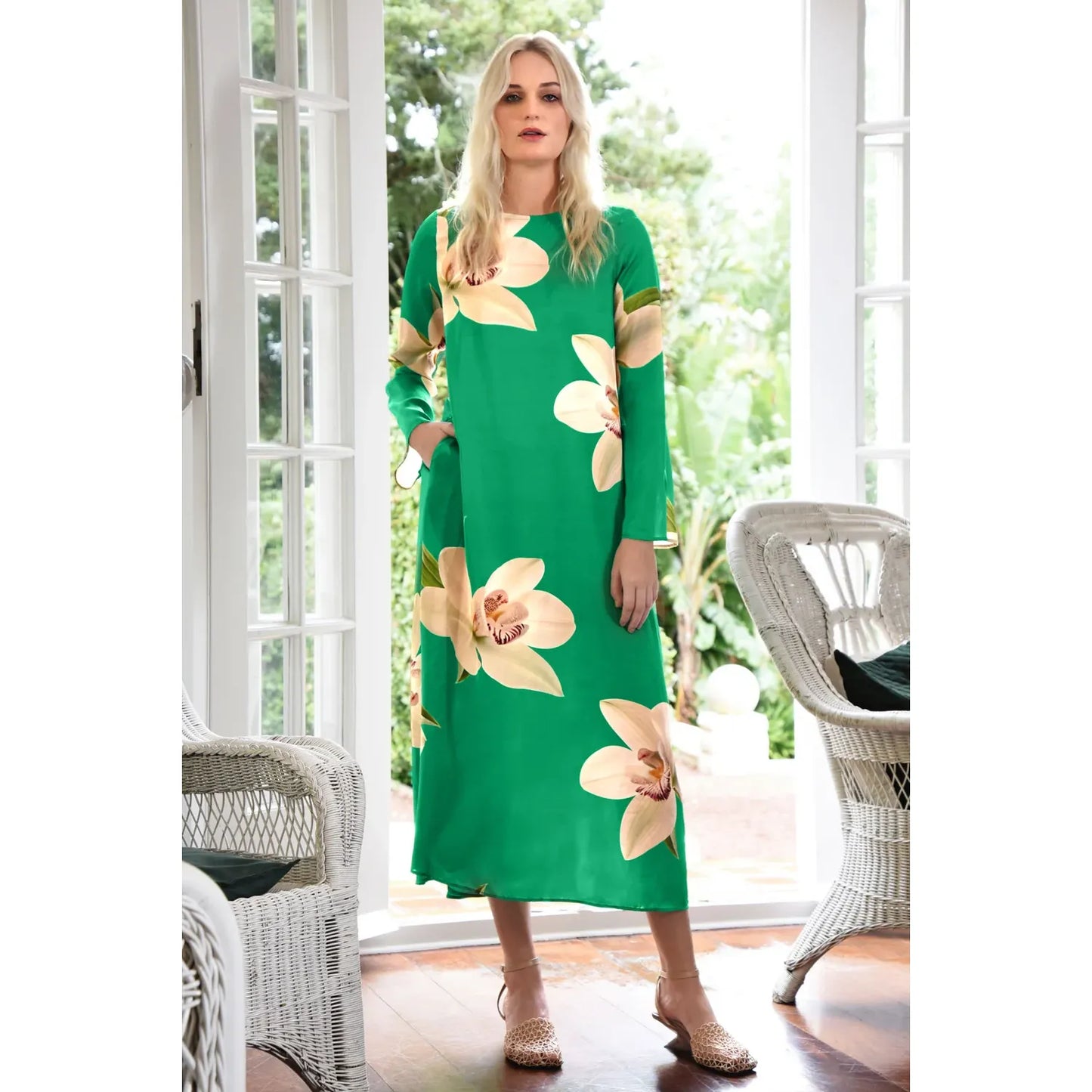 Curate Charge It to My Room Dress - Green Orchid