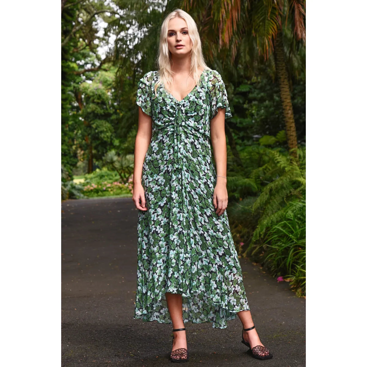 Curate It's a New Day Dress - Green Floral