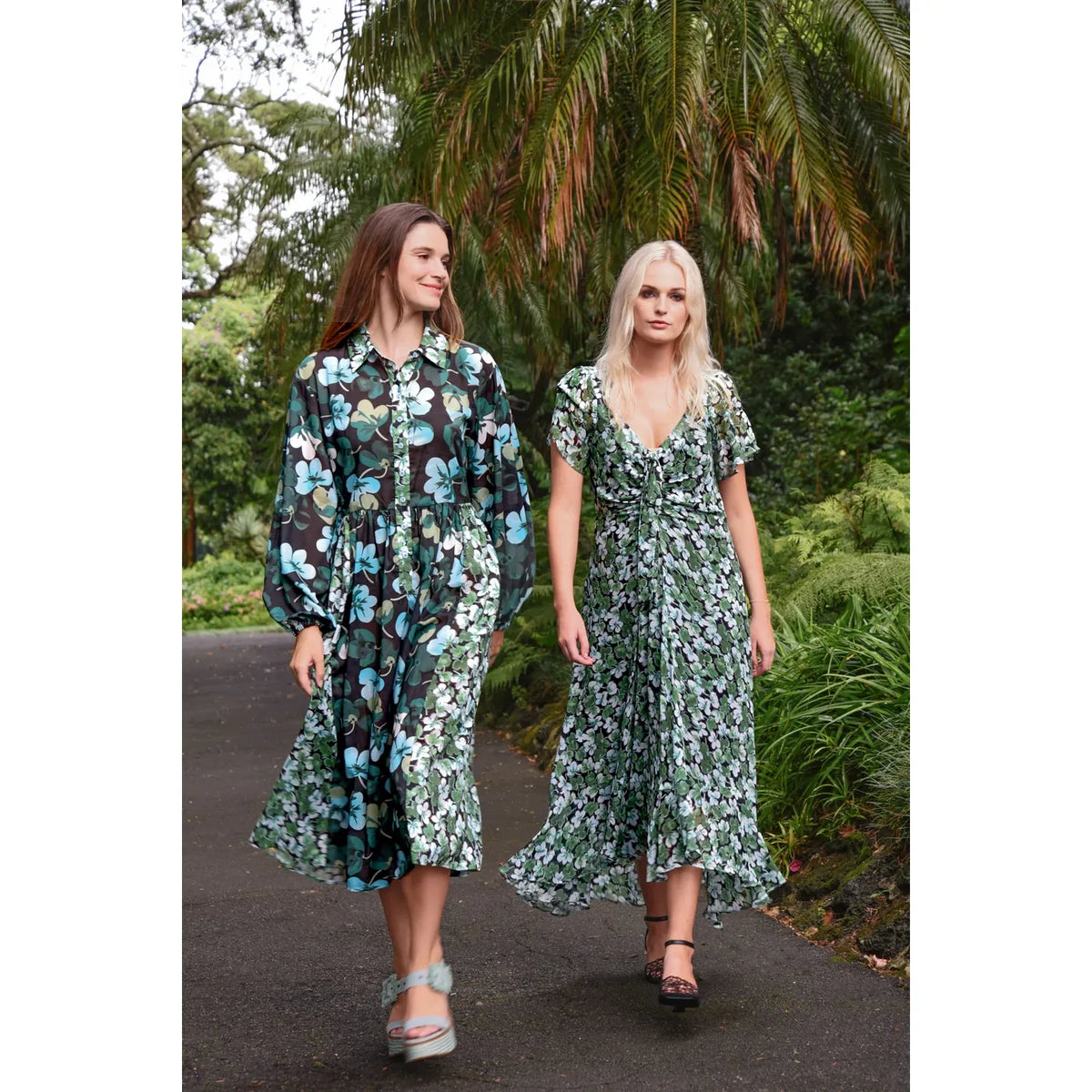 Curate It's a New Day Dress - Green Floral