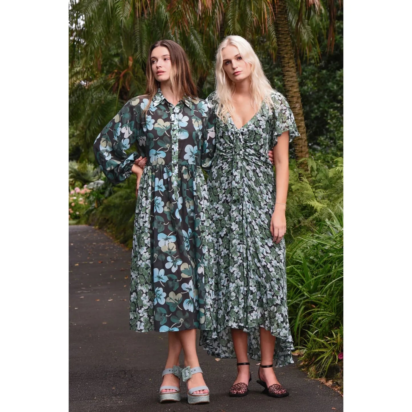 Curate It's a New Day Dress - Green Floral