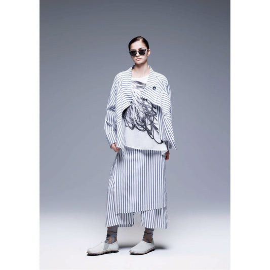 Moyuru Jacket 652 - White/Grey Stripe