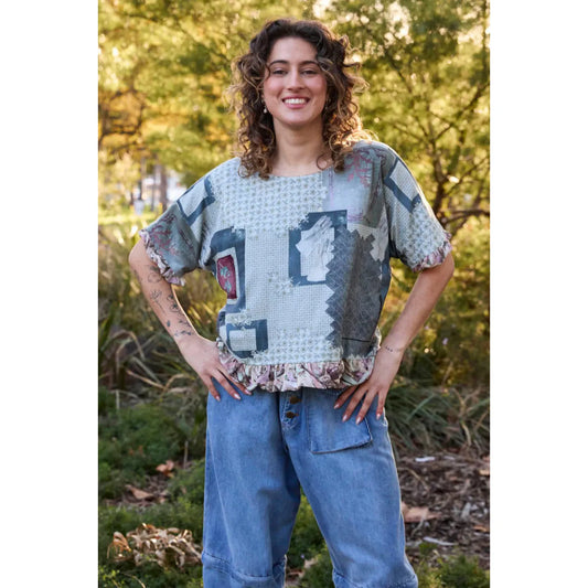 Circular By Maud Alice Dainty Rulan Top - Gum Leaves and Albums