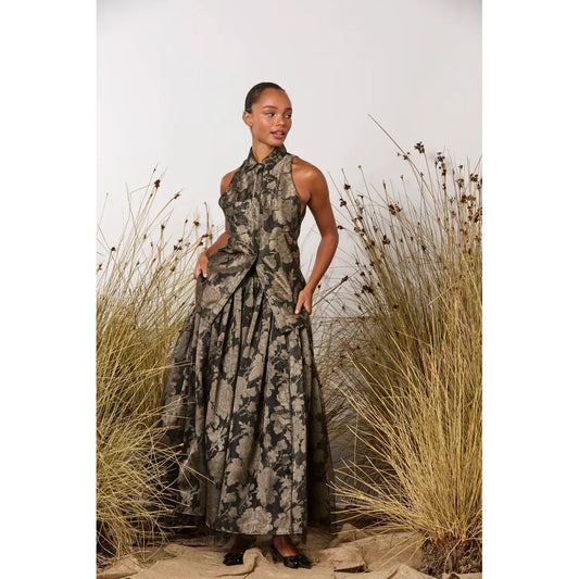 M.A Dainty Donny Top - Black/Bronze Floral