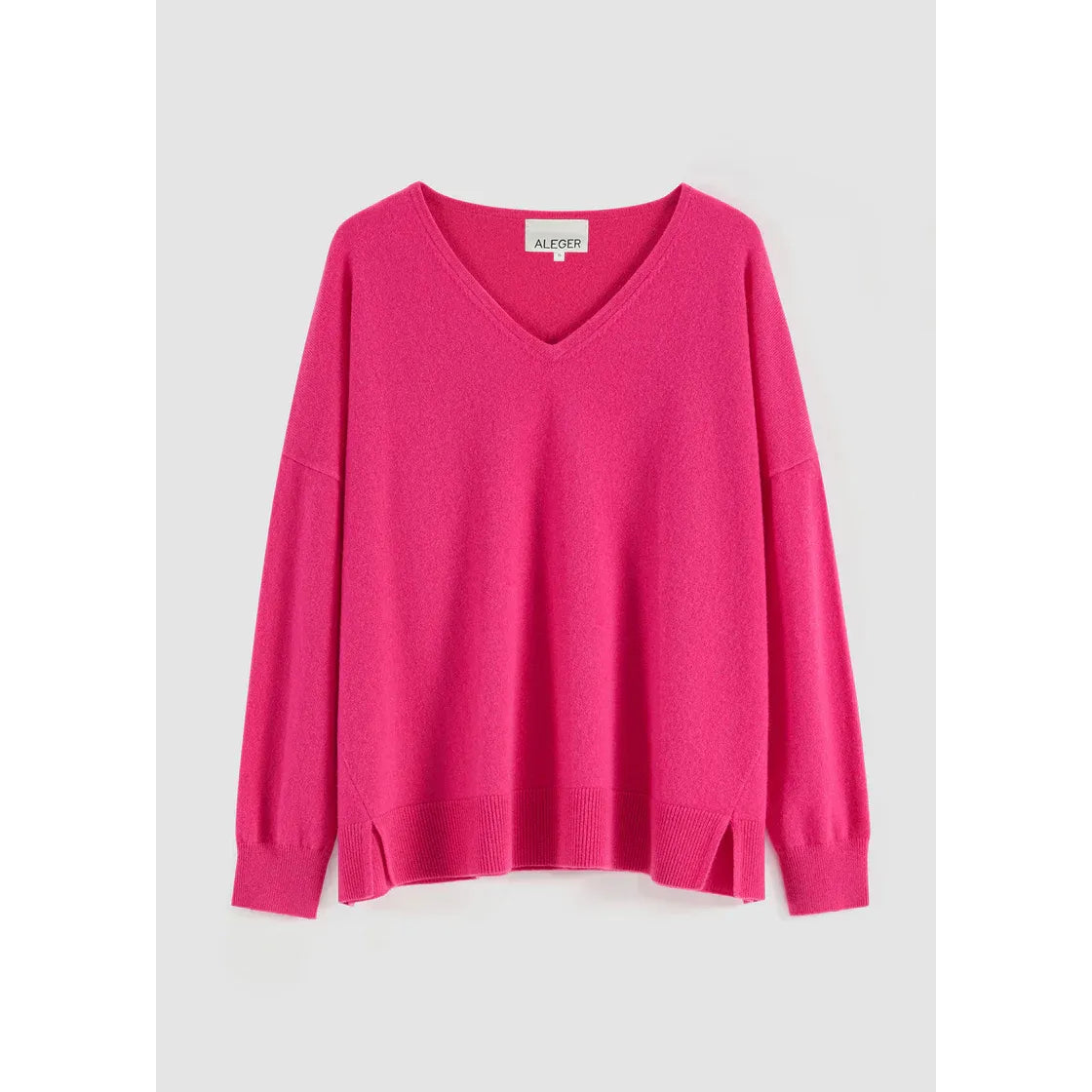 ALEGER Cashmere Blend V Neck 21 - Pink Flash