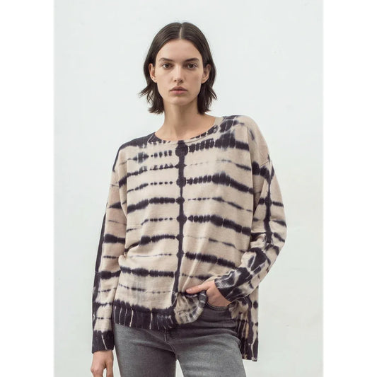 ALEGER Longline Dye Slouch Crew Jumper N.184D - Shell Lead