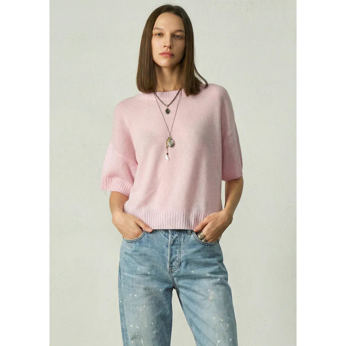 ALEGER Cashmere Featherweight Top 273 - Pearl Pink