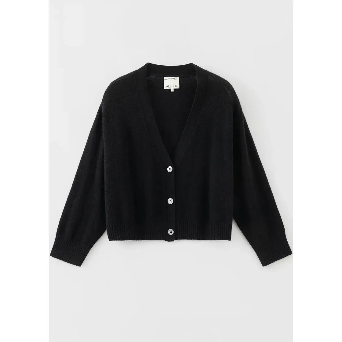 ALEGER Cashmere Featherweight Cardi 275 - Black