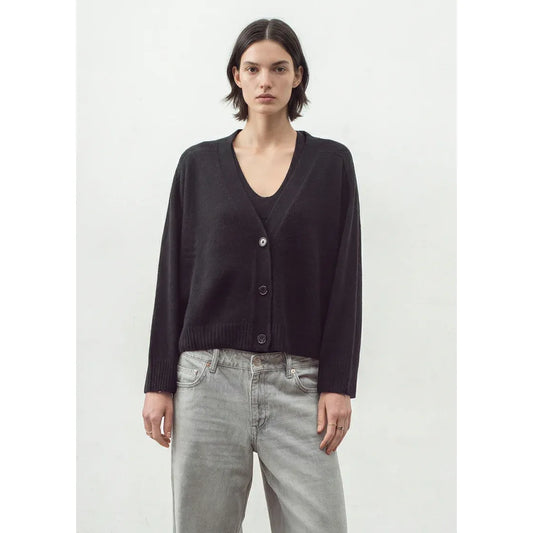 ALEGER Cashmere Featherweight Cardi 275 - Black