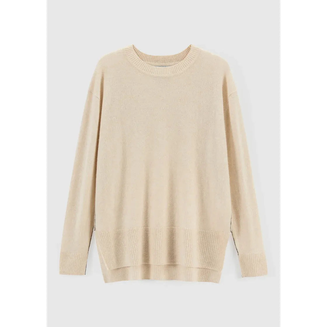 ALEGER Cashmere Oversized Long Line Crew 284 - Pearl Shell