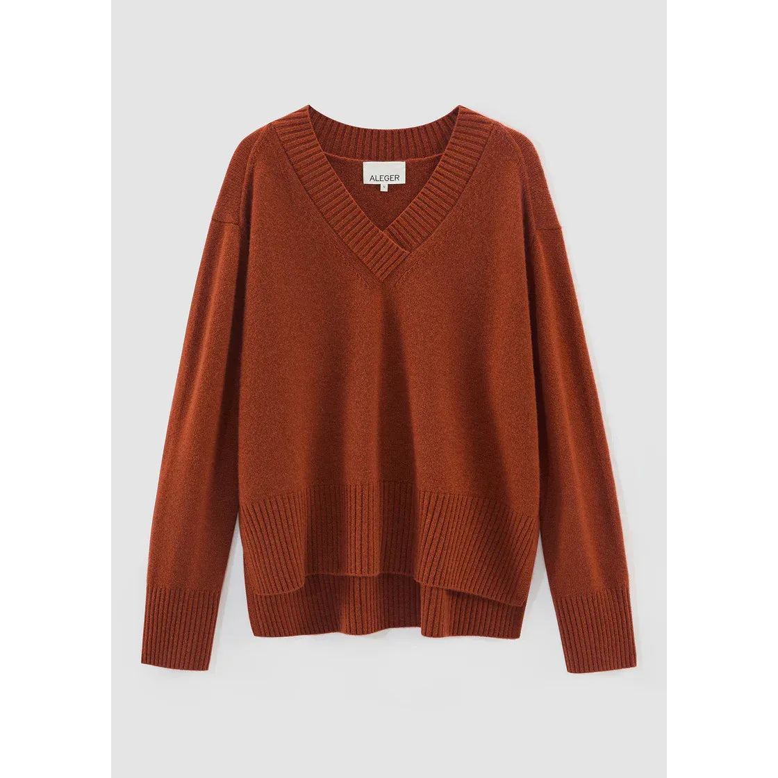 ALEGER Classics V Neck Jumper 374 - Caramel