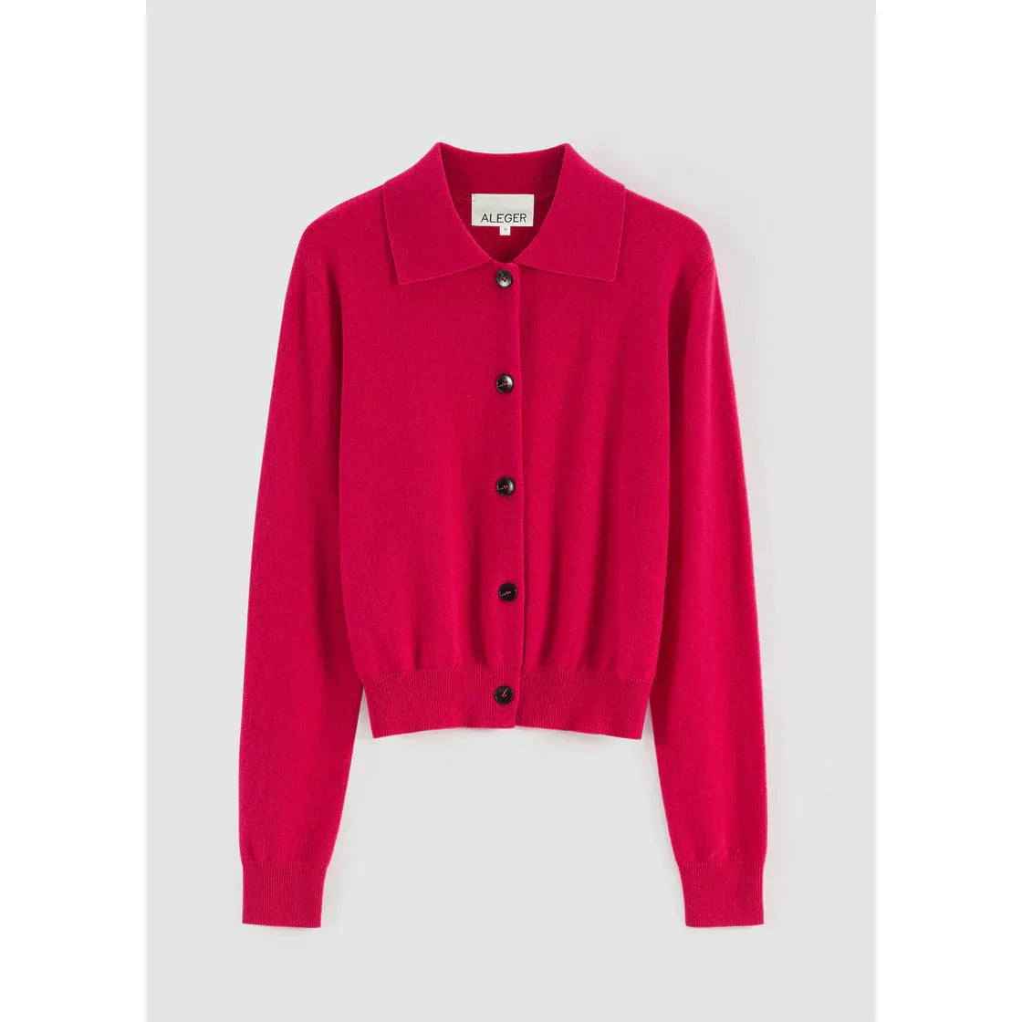 Aleger Cashmere Blend Collared Cardi 491 - Fushia