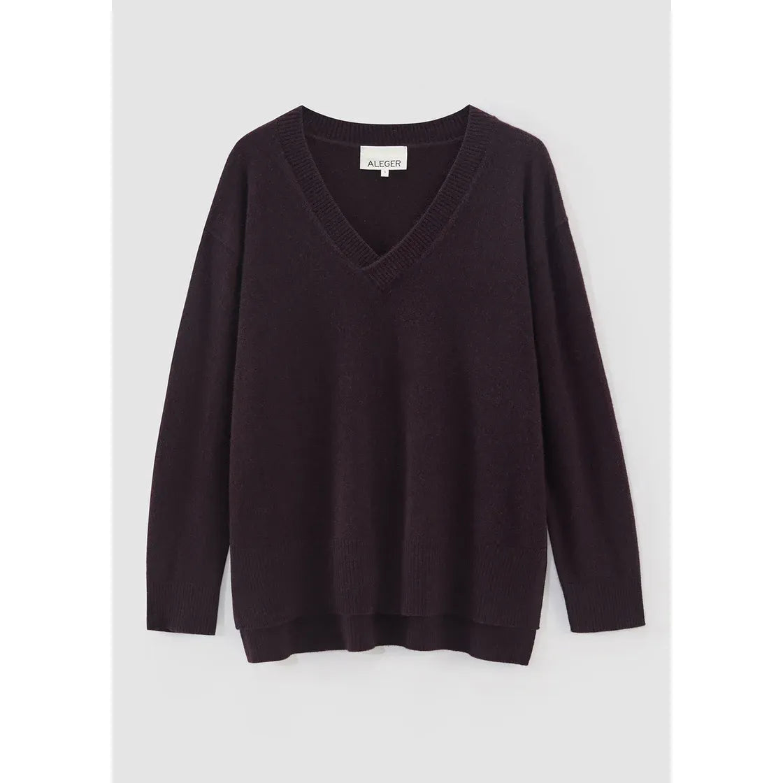 ALEGER Cashmere Gorgeous V Neck Knit 494 - Merlot