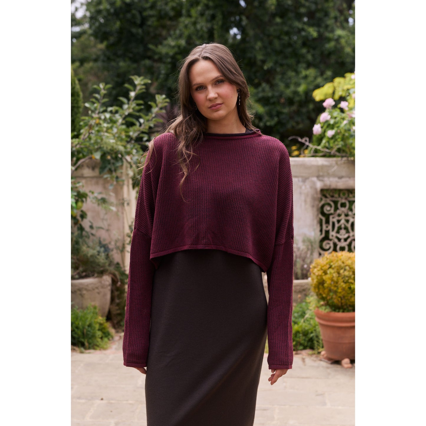 Vale and Ward Soraya Knit - Berry/Charcoal
