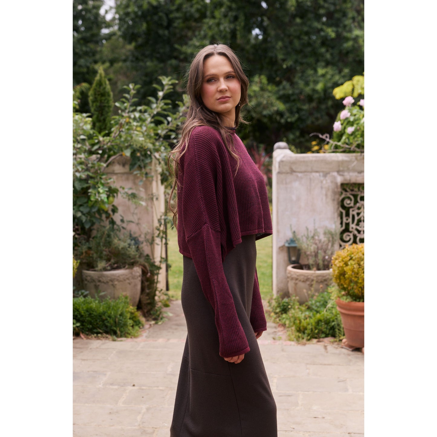 Vale and Ward Soraya Knit - Berry/Charcoal