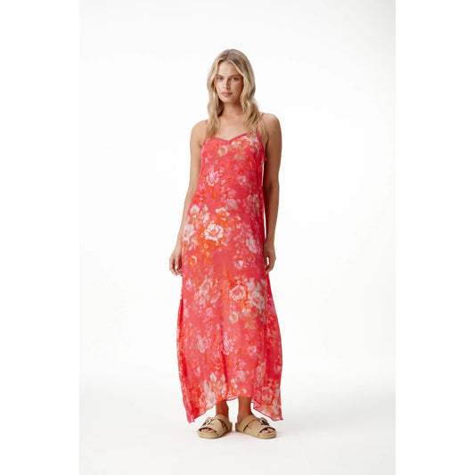 One Season Antoinette Viscose Slip Dress - Rose