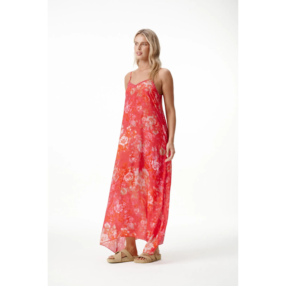 One Season Antoinette Viscose Slip Dress - Rose