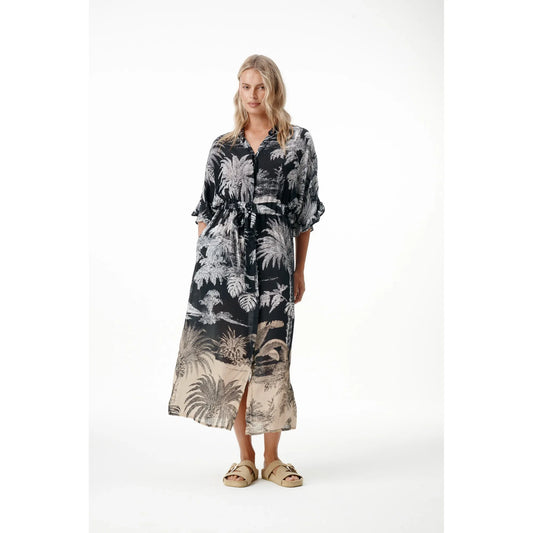 One Season Jasmine Midnight Palm Dress