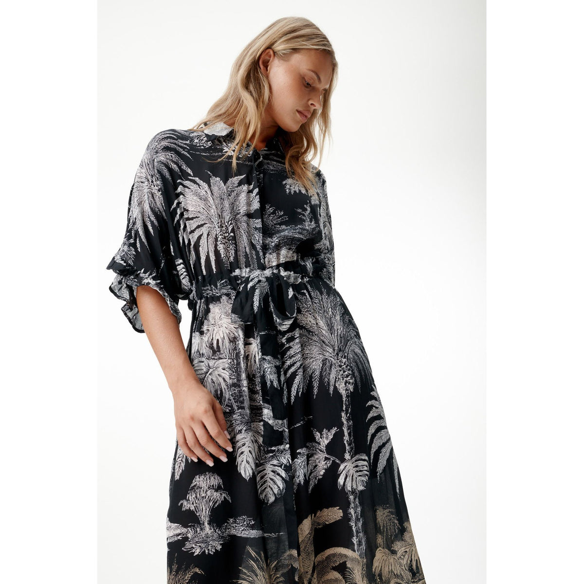 One Season Jasmine Midnight Palm Dress